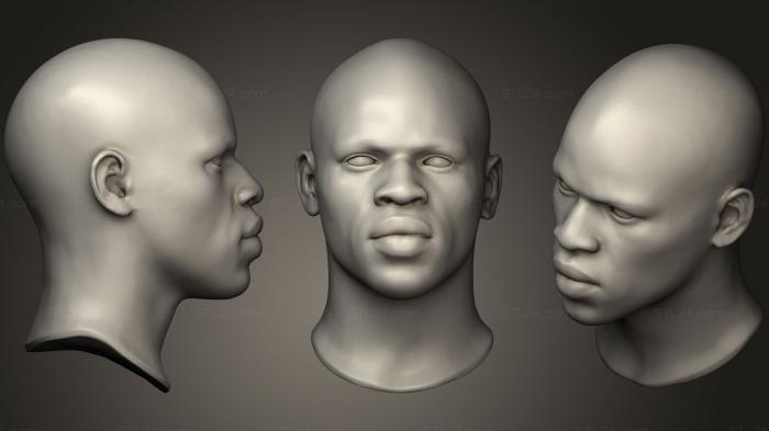 Anatomy of skeletons and skulls (Black Man Head 524, ANTM_0284) 3D models for cnc